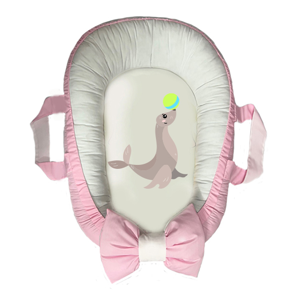 سرویس خواب سه تکه نوزاد مدل گارد محافظ دار طرح دلفین کد 056