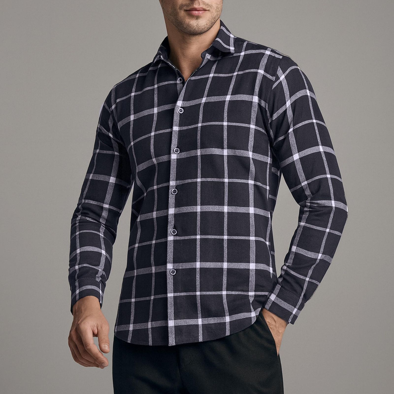 پیراهن آستین بلند مردانه برندس مدل 60277C01 - - 1