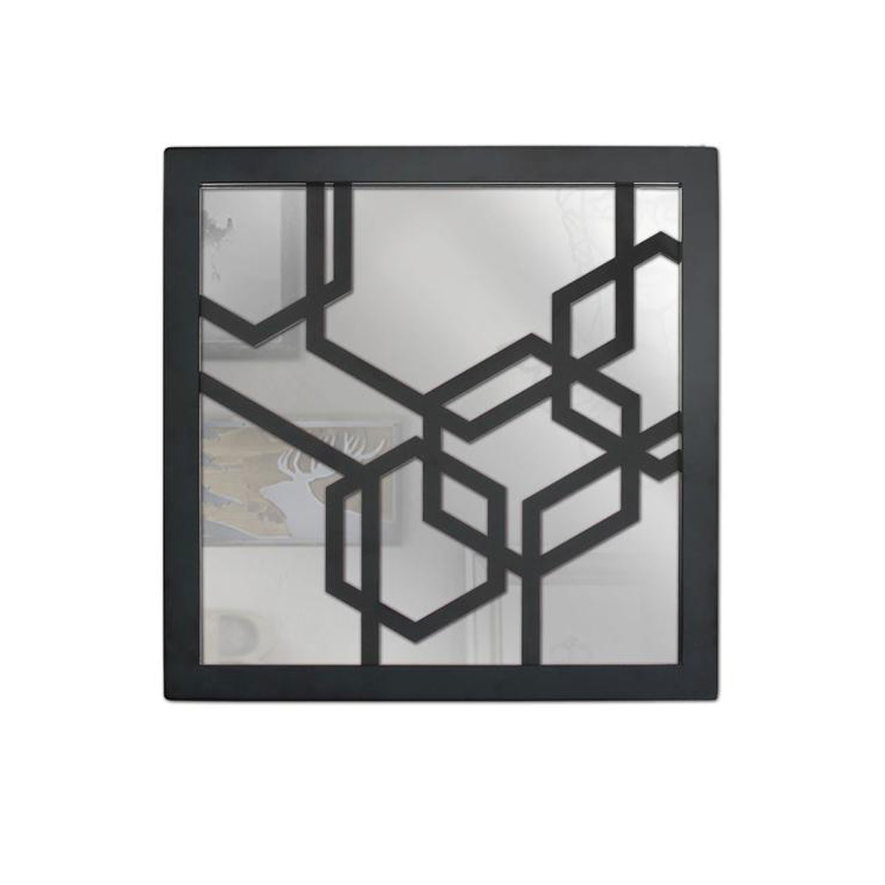 آینه دکوراتیو رومادون طرح شش ضلعی کد 1220