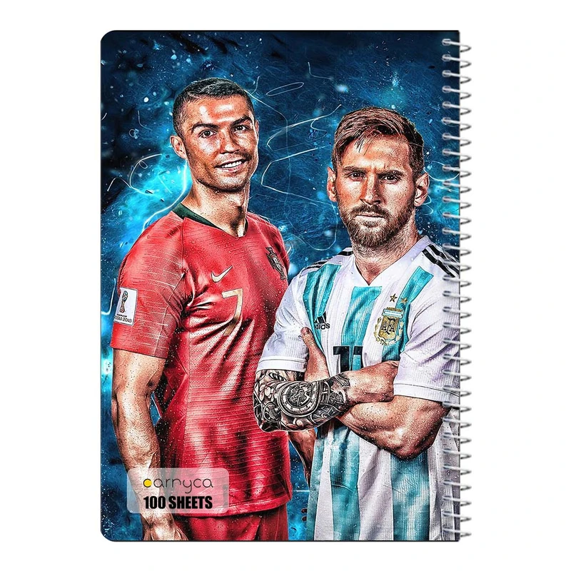 دفتر مشق 100 برگ سیمی کارنیکا طرح رونالدو و مسی Ronaldo & Messi کد 61059