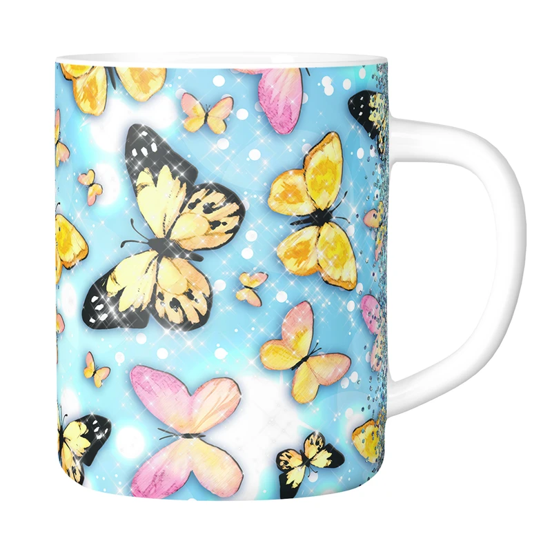 ماگ سرامیکی طرح فانتزی دخترانه پروانه ها کد 50