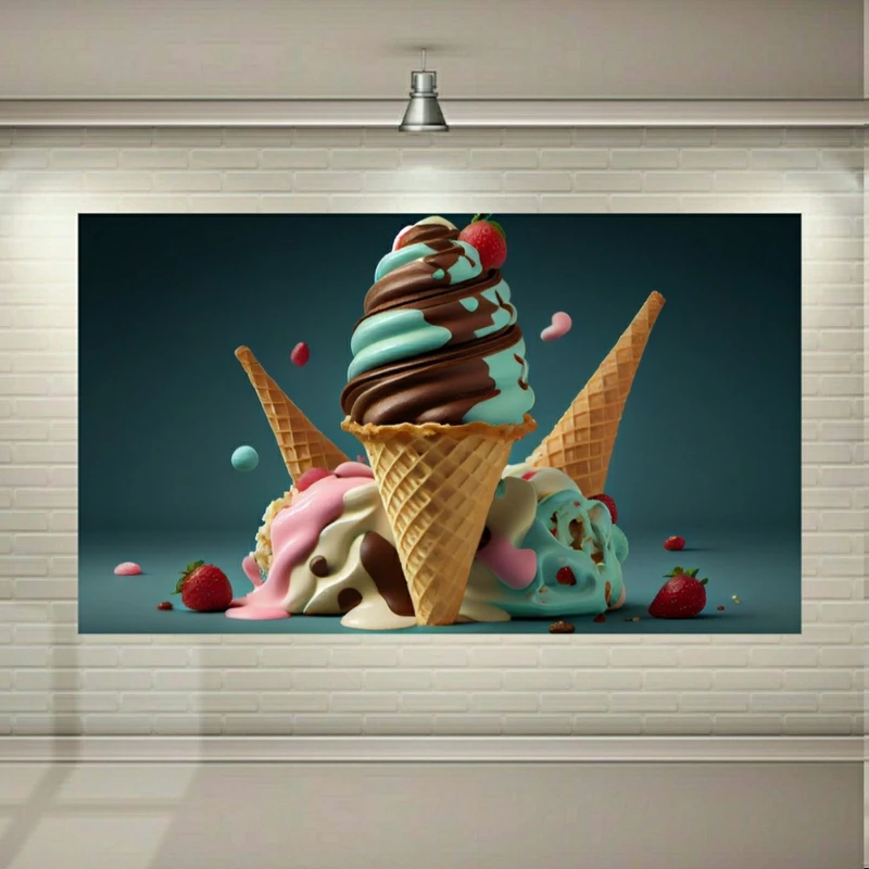 استیکر دیواری طرح بستنی میوه ای مدل SDA6803