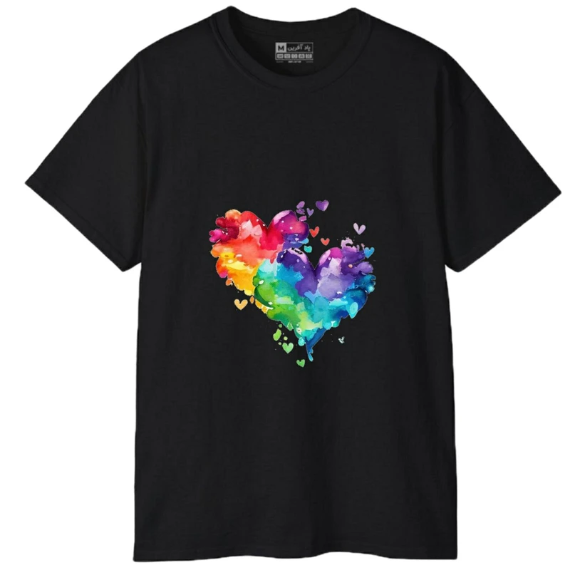 تی‌شرت آستین کوتاه مردانه پاد آفرین مدل قلب کد 1828