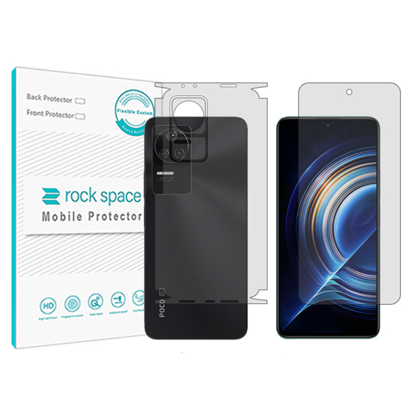 محافظ صفحه نمایش شفاف راک اسپیس مدل HyGEL  مناسب برای گوشی موبایل شیائومی Redmi K50 Pro به همراه محافظ پشت
