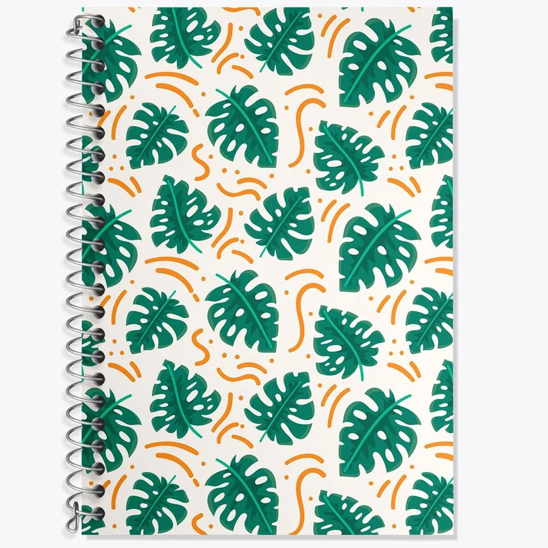 دفتر زبان 50 برگ خندالو مدل سه خط طرح برگ انجیری کد 28970