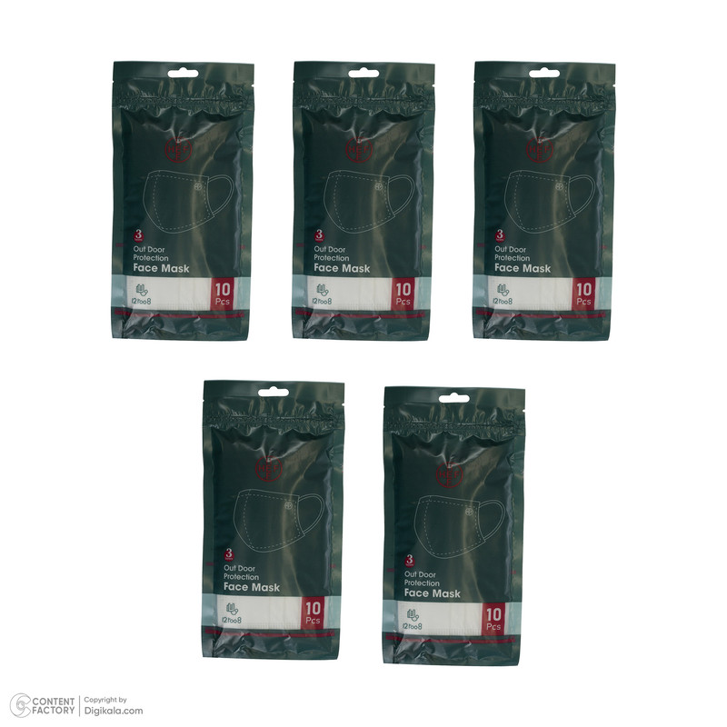 ماسک تنفسی هف مدل  HF پنج بسته 10 عددی