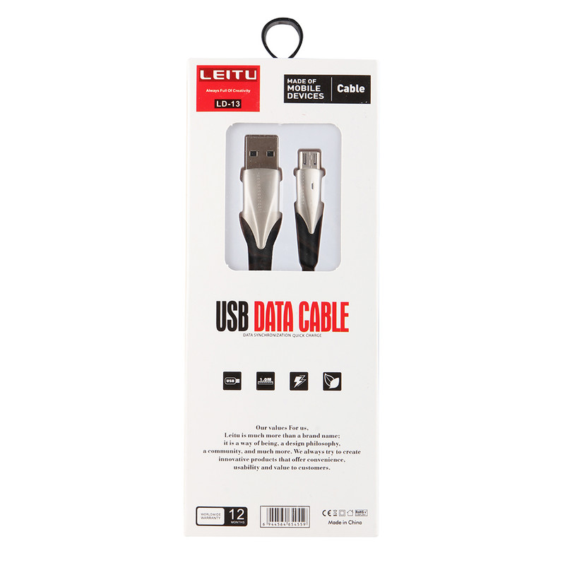 کابل تبدیل USB به MicroUSB لیتو مدل LD-13 طول 1 متر