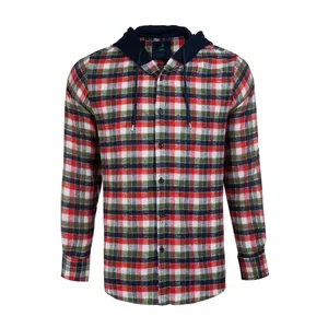 پیراهن آستین بلند مردانه آر اِن اِس مدل کلاهدار کد 303048 رنگ قرمز