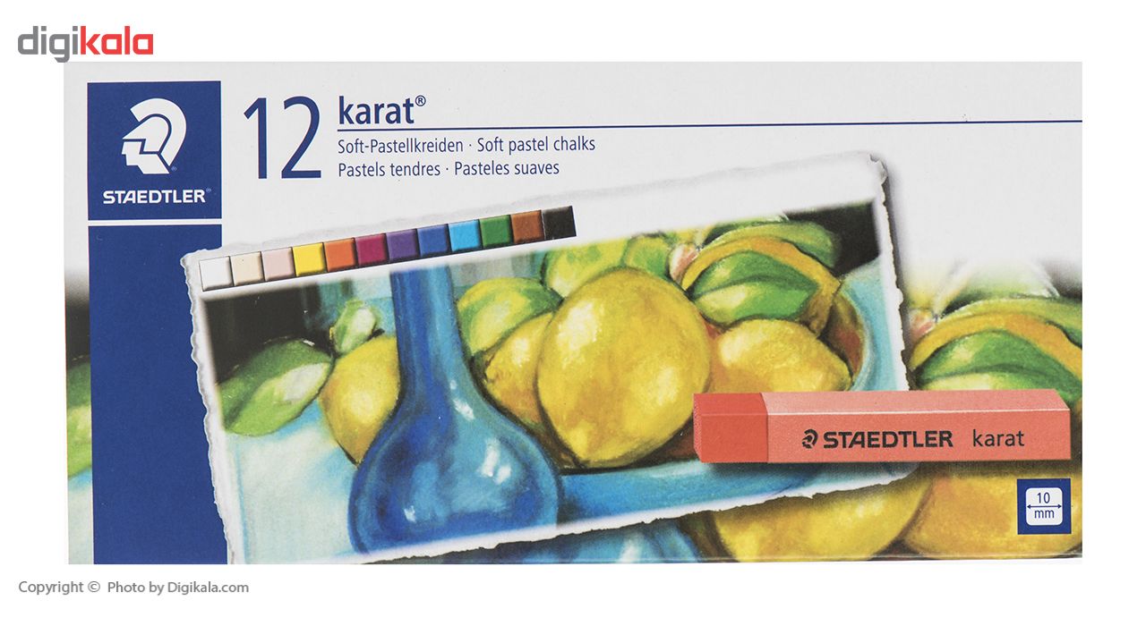 پاستل گچی 12 رنگ استدلر مدل Karat