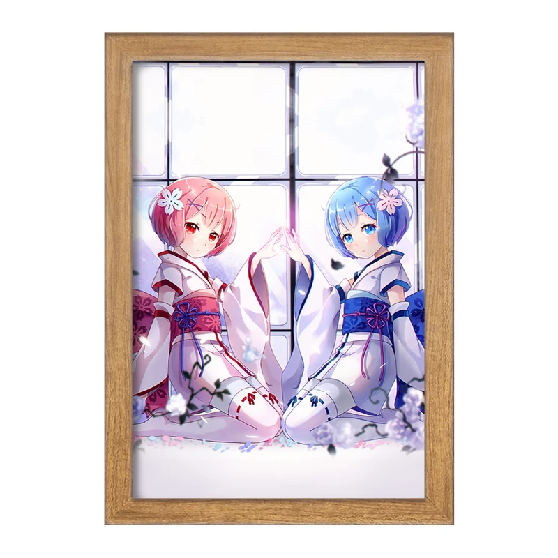 تابلو خندالو مدل رم و رام انیمه ری زیرو ReZero  کد 12839