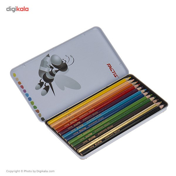 مداد رنگی 12 رنگ فکتیس با جعبه فلزی