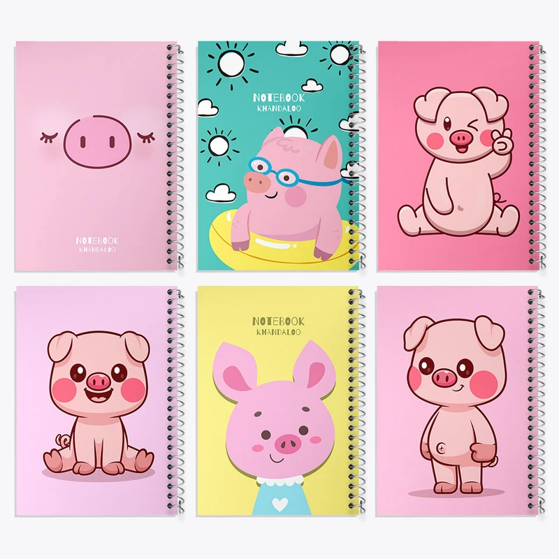 دفتر مشق 100 برگ خندالو طرح خوک بامزه کد 463 مجموعه 6 عددی