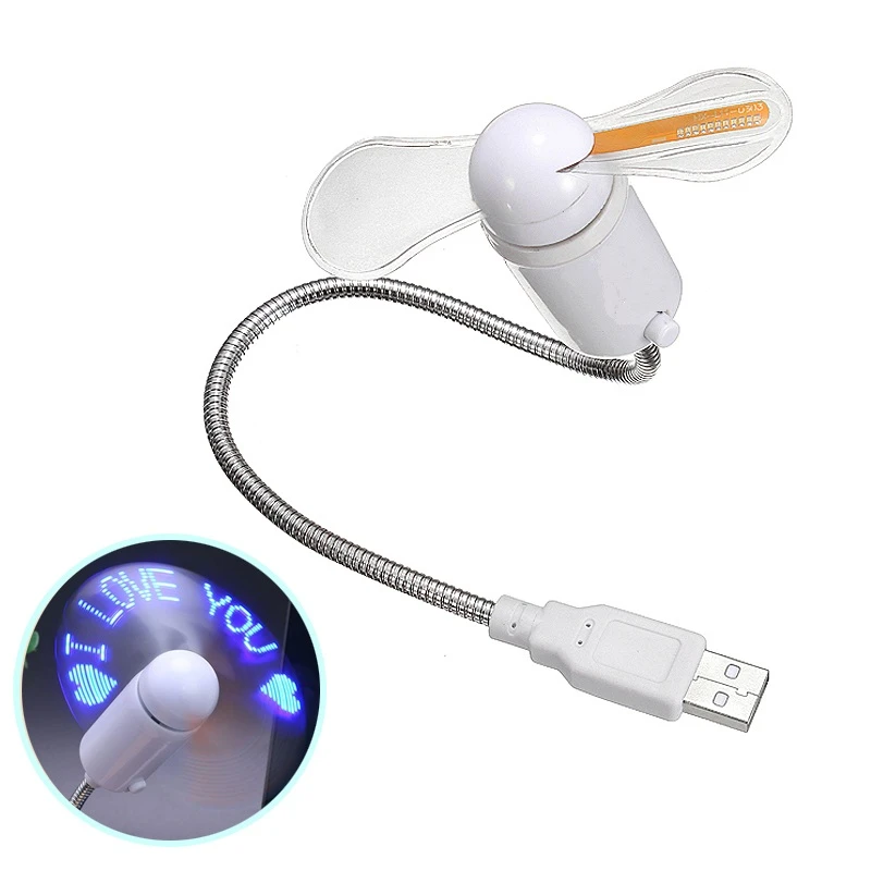 پنکه USB مدل TT دارای قابلیت نوشتن متن با چراغ LED
