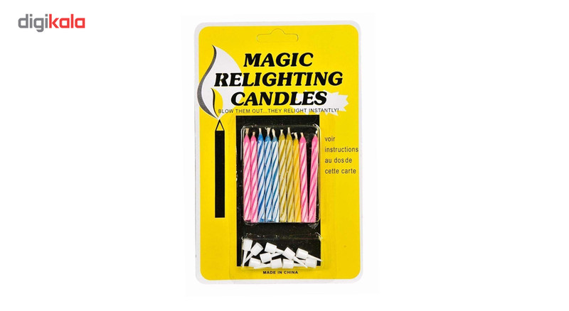 شمع مدل Magic بسته 10 عددی سایز 150