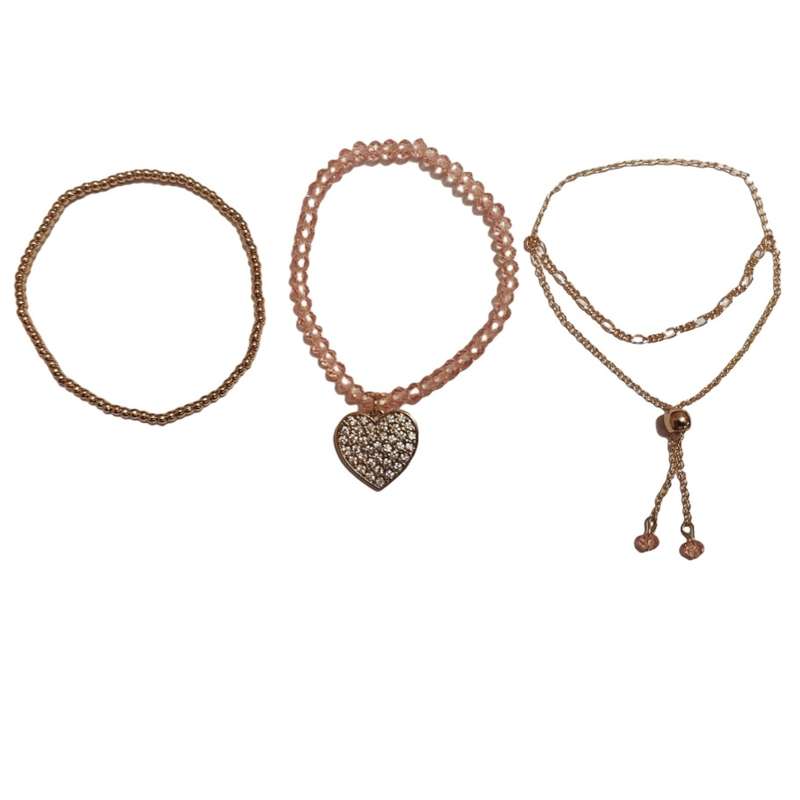 دستبند زنانه آی ام مدل قلب کریستالی مجموعه 3 عددی دستبند زنانه آی ام مدل قلب کریستالی مجموعه 3 عددی