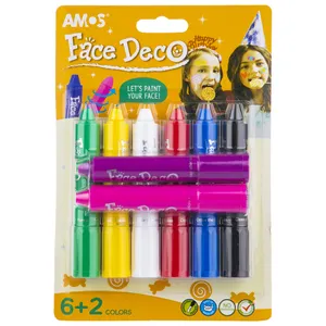 پاستل گریم صورت آموس مدل Face Deco بسته 8 رنگ