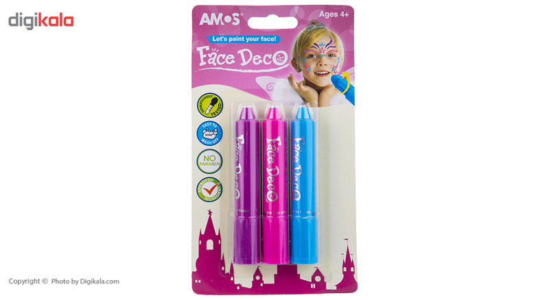 پاستل گریم صورت آموس مدل Face Deco FD5B3G بسته 3 رنگ پاستل گریم صورت آموس مدل Face Deco FD5B3G بسته 3 رنگ