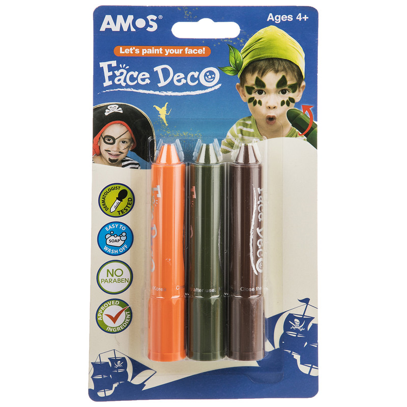 پاستل گریم صورت آموس مدل Face Deco بسته 3 رنگ پاستل گریم صورت آموس مدل Face Deco بسته 3 رنگ
