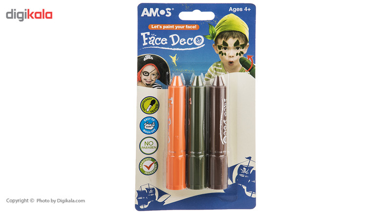 پاستل گریم صورت آموس مدل Face Deco بسته 3 رنگ پاستل گریم صورت آموس مدل Face Deco بسته 3 رنگ