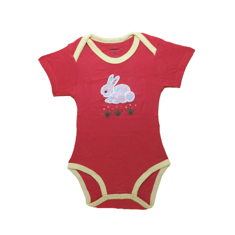 لباس زیر دکمه دار آستین کوتاه دخترانه کارترز مدل red rabbit