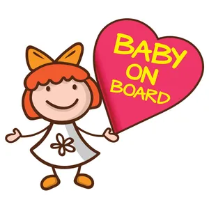Decograph Girl Baby On Board Sticker 