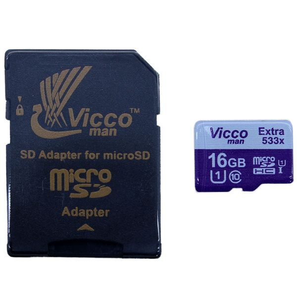 کارت حافظه microSDHC ویکو من مدل Extre 533X کلاس 10 استاندارد UHS-I U1 سرعت 80MBps ظرفیت 16 گیگابایت همراه با آداپتور SD کارت حافظه microSDHC ویکو من مدل Extre 533X کلاس 10 استاندارد UHS-I U1 سرعت 80MBps ظرفیت 16 گیگابایت همراه با آداپتور SD