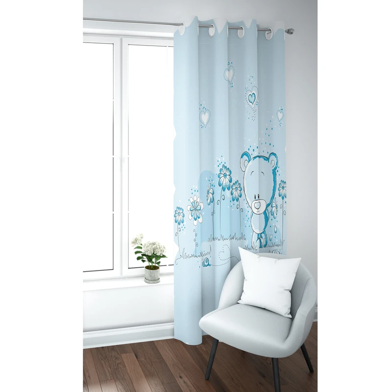پرده طرح خرس کد MV1168 سایز 200x140 سانتی متر