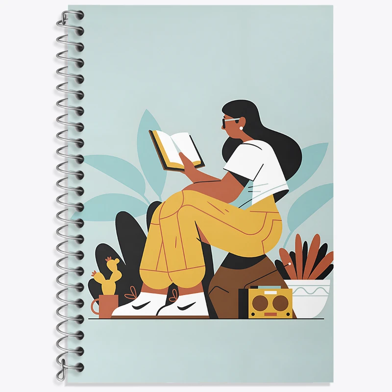 دفتر زبان 50 برگ خندالو مدل سه خط طرح دختر عشق کتاب کد N5664