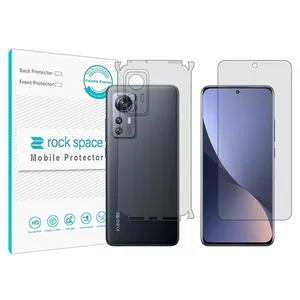 Rockspace transparent screen protector HyGEL model suitable for Xiaomi 12S mobile phone along with the back of the phone