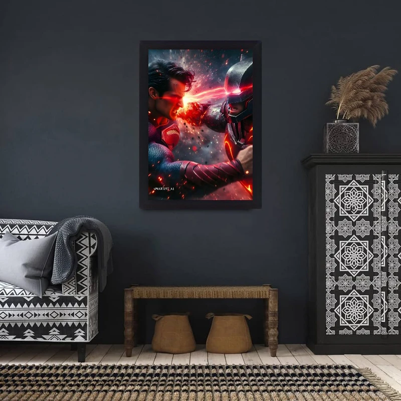 تابلو نوری گیم دکور طرح سوپرمن مدل Batman and Superman 03