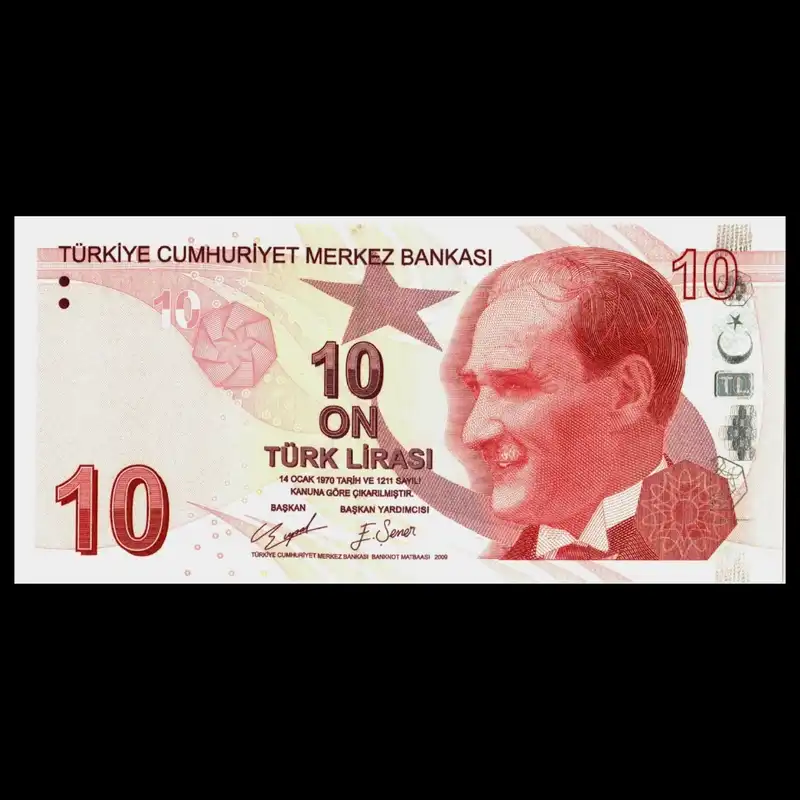 اسکناس تزئینی مدل کشور ترکیه 10 لیر UNC