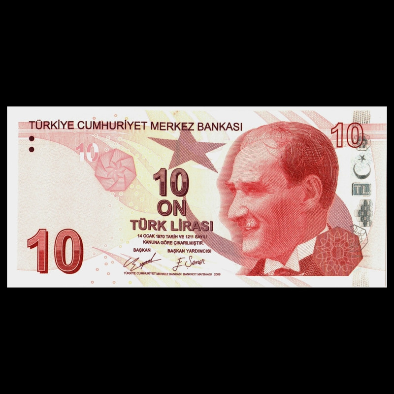 اسکناس تزئینی مدل کشور ترکیه 10 لیر UNC