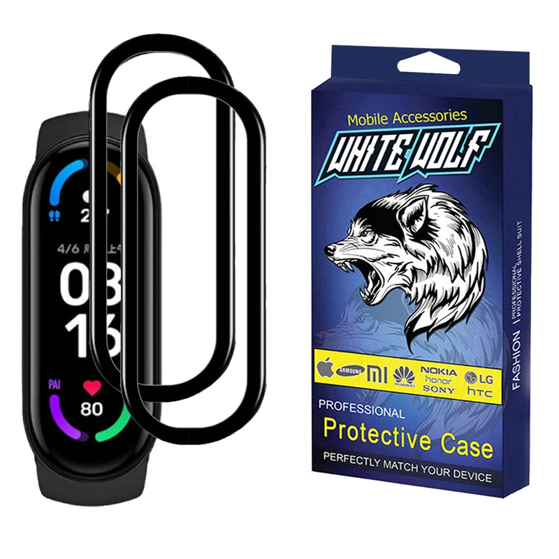محافظ صفحه نمایش وایت ولف مدل W-2PWM مناسب برای ساعت هوشمند شیائومی Mi Band 6 بسته 2 عددی