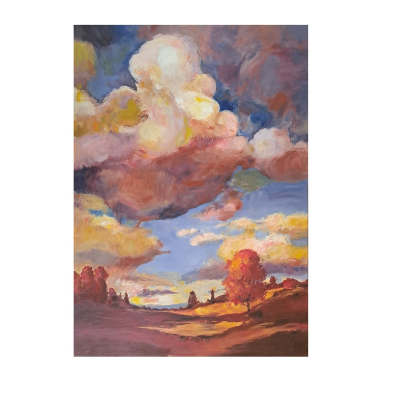 تابلو نقاشی رنگ روغن مدل منظره ابری کد 111