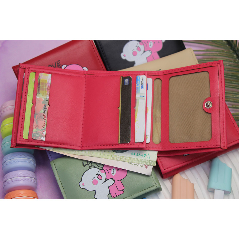 کیف پول زنانه مدل خرس عاشق کد KZD-0112