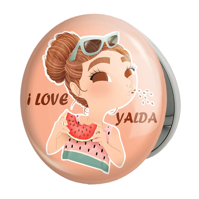 آینه جیبی خندالو طرح شب یلدا مدل تاشو کد 3194 