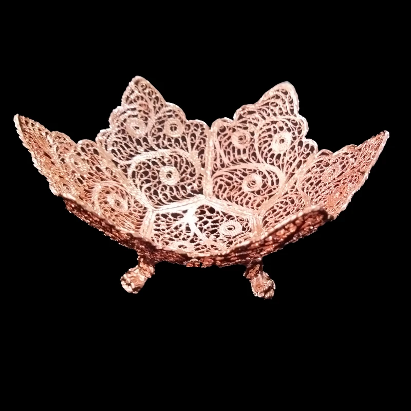 قند دان ملیله کاری مسی مدل پونه کد403