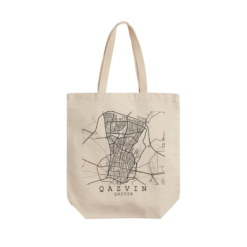 ساک خرید ترمه طراحان ایده مدل نقشه شهر قزوین کد map0510 - L