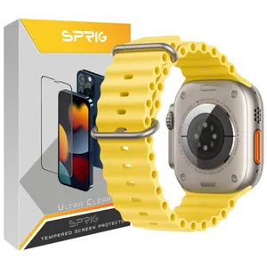 sprig Ocean mode silicon strap suitable for Apple Watch series 1/2/3/4/5/6/7/8/9/SE/ULTRA 42/44/45/49mm
