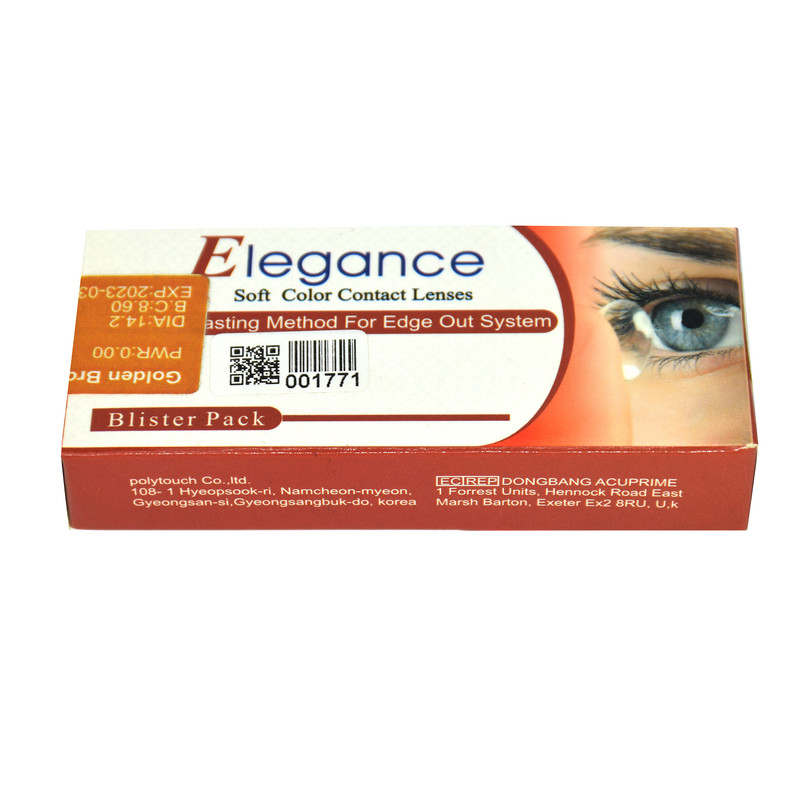 لنز چشم الگانس مدل 322 رنگ قهوه ای طلایی