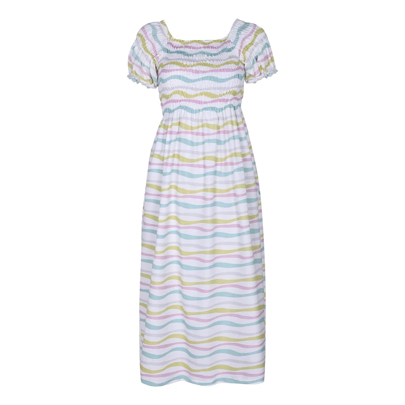 پیراهن ساحلی یقه خشتی زنانه ناتوسا مدل NT812-12