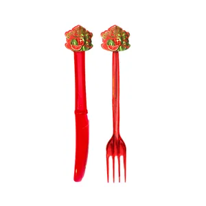 چنگال و کارد یکبار مصرف مستر تم مدل یلدا سوپر پلاس بسته 20 عددی