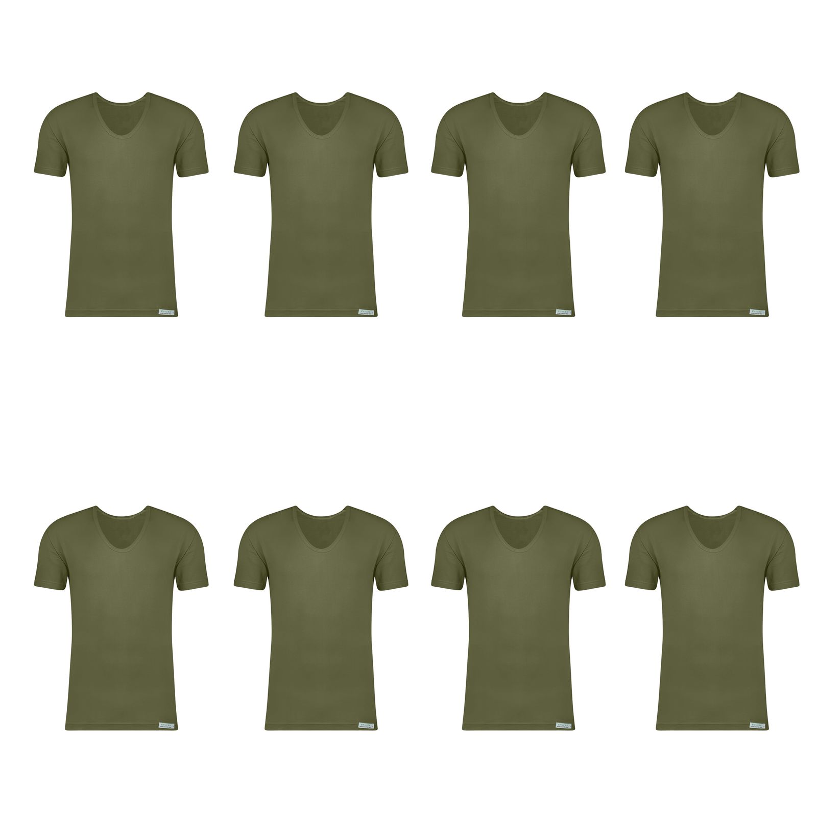 زیرپوش آستین دار مردانه برهان تن پوش مدل 6-02 بسته 8 عددی رنگ سبز