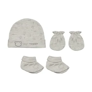 ست کلاه دستکش و پاپوش نوزادی پاپو مدل تدی 232