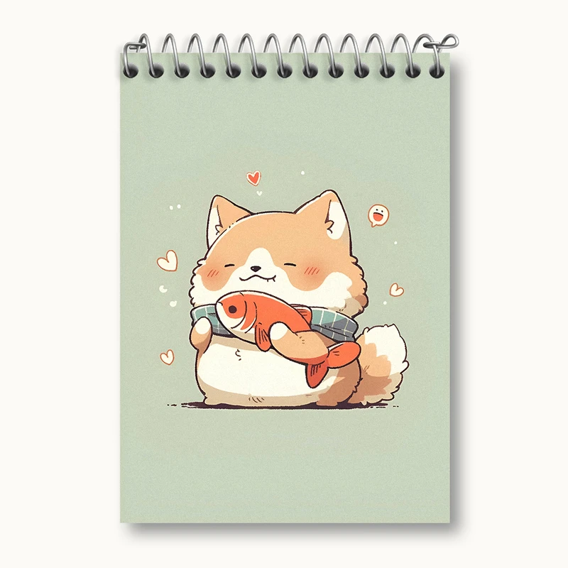 دفتر یادداشت 50 برگ خندالو طرح روباه و ماهی کد N5040