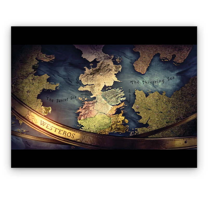 تابلو شاسی دیکوماس طرح بازی تاج و تخت نقشه وستروس کد Game Of Thrones DMS-T144  16×21 