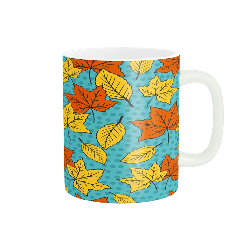 ماگ پاد آفرین مدل فانتزی طرح برگ پاییزی کد p11552