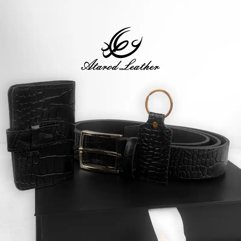 ست هدیه مردانه چرم عطارد مدل چرم طبیعی کد A48