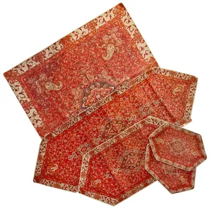 ست 5 تکه رومیزی ترمه طرح چهل ستون