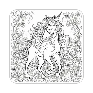 زیر لیوانی کاکتی طرح اسب تک شاخ و یونیکورن مدل mp29317